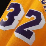 Men's Los Angeles Lakers Magic Johnson Gold 1984/85 Hardwood Classics Swingman Jersey