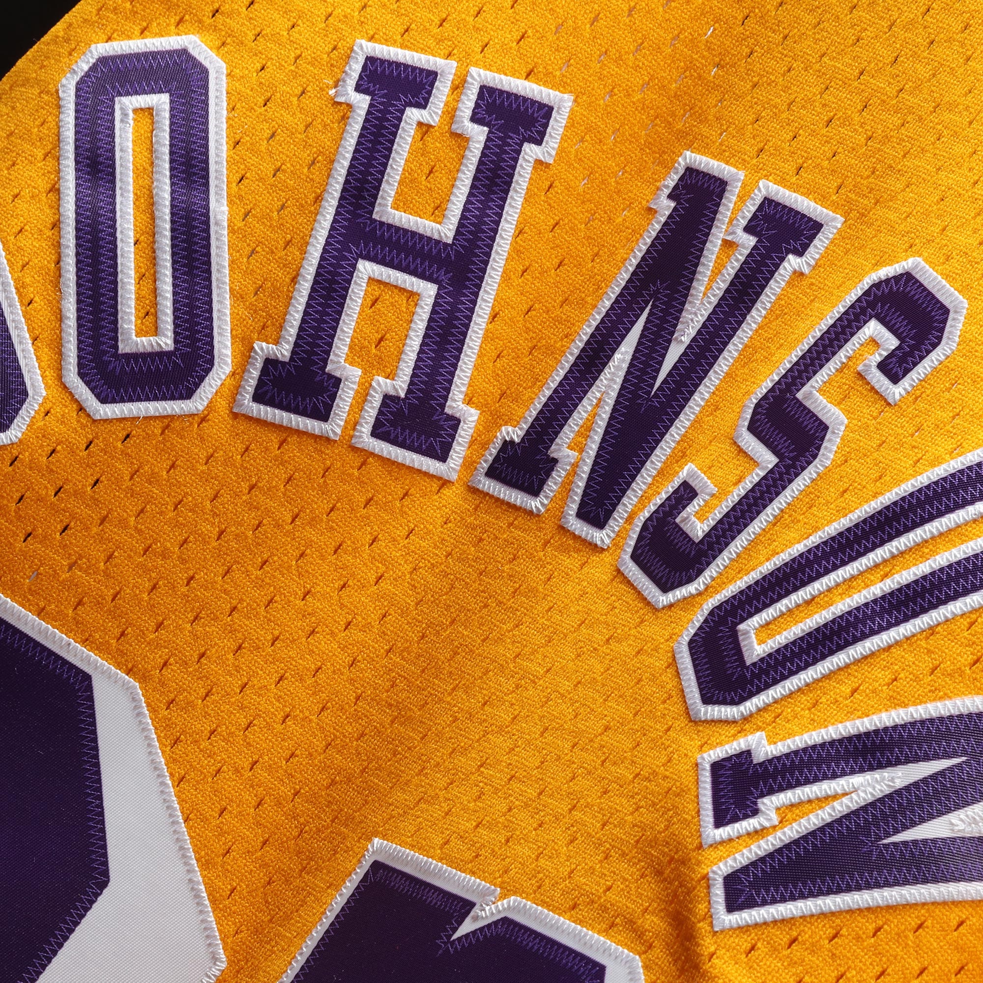 Men's Los Angeles Lakers Magic Johnson Gold 1984/85 Hardwood Classics Swingman Jersey