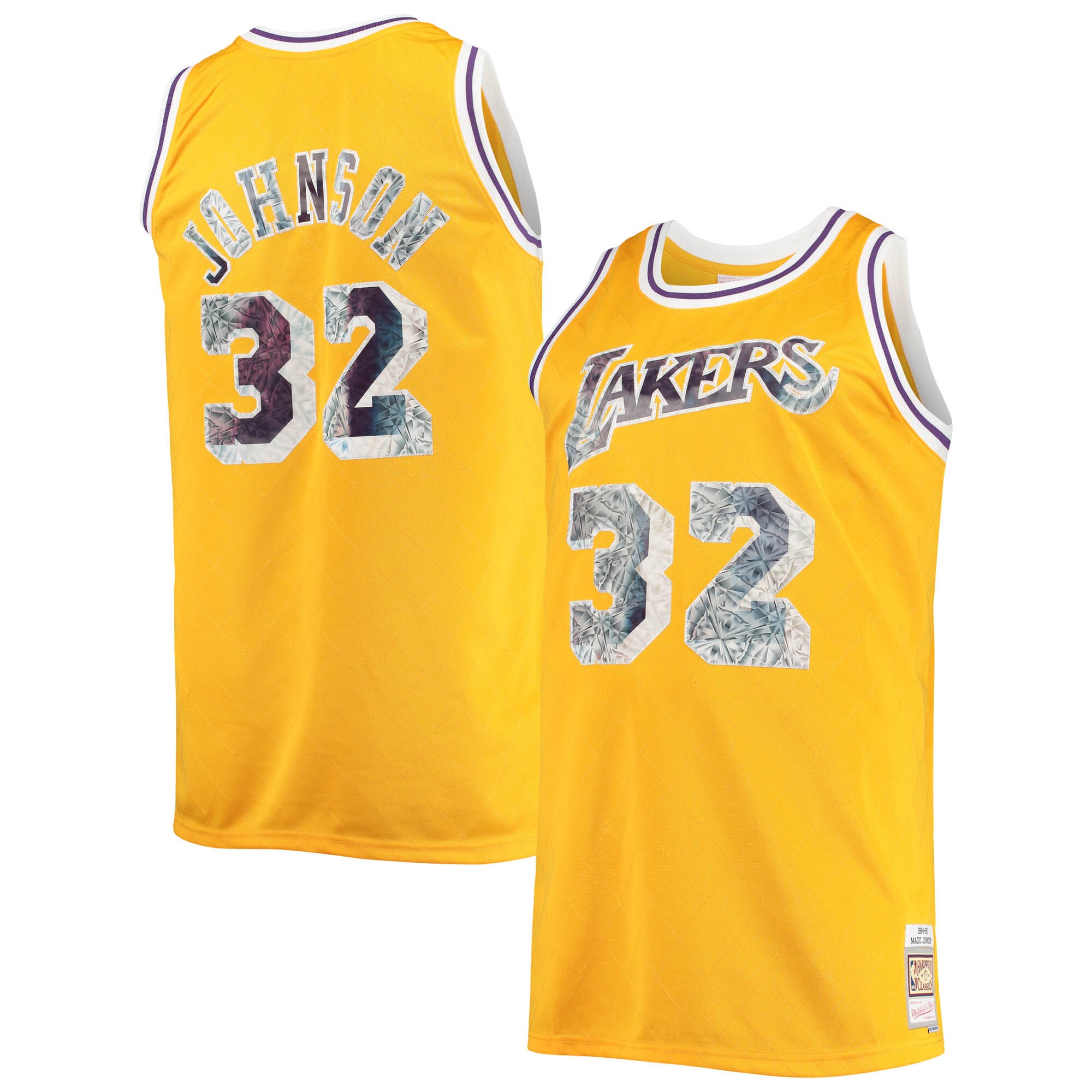 Men's Los Angeles Lakers Magic Johnson Gold Big & Tall 1984/85 NBA 75th Anniversary Diamond Swingman Jersey