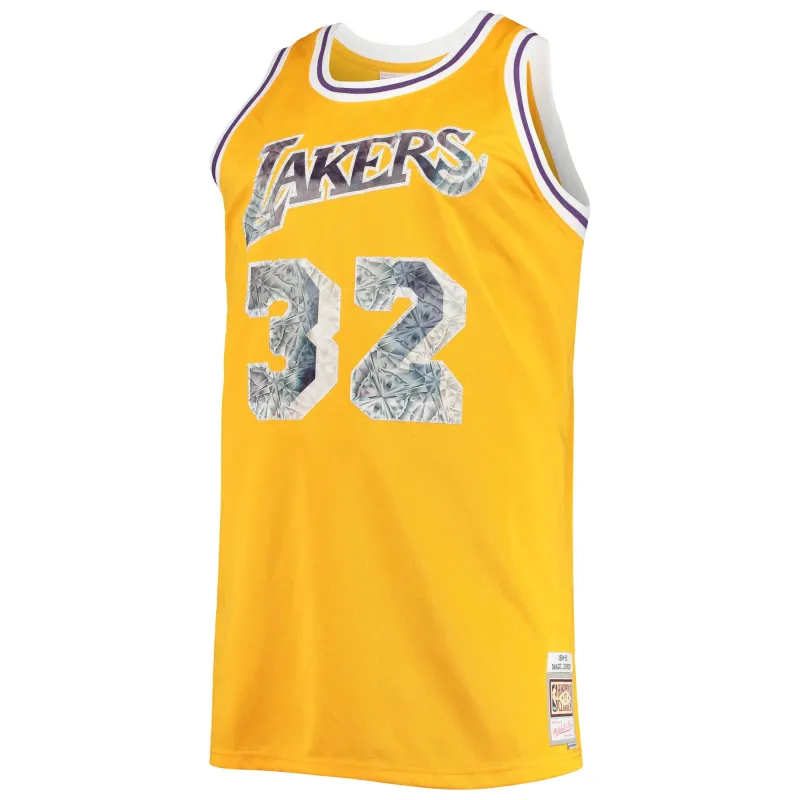 Men's Los Angeles Lakers Magic Johnson Gold Big & Tall 1984/85 NBA 75th Anniversary Diamond Swingman Jersey