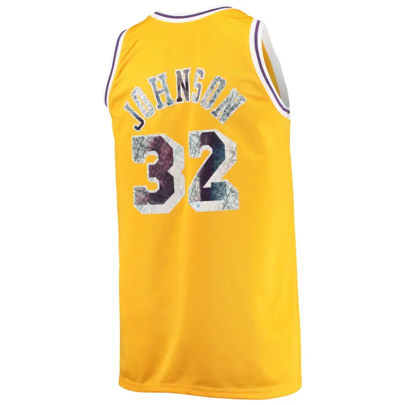Men's Los Angeles Lakers Magic Johnson Gold Big & Tall 1984/85 NBA 75th Anniversary Diamond Swingman Jersey