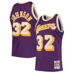 Men's Los Angeles Lakers Magic Johnson Purple 1984/85 Hardwood Classics Swingman Jersey