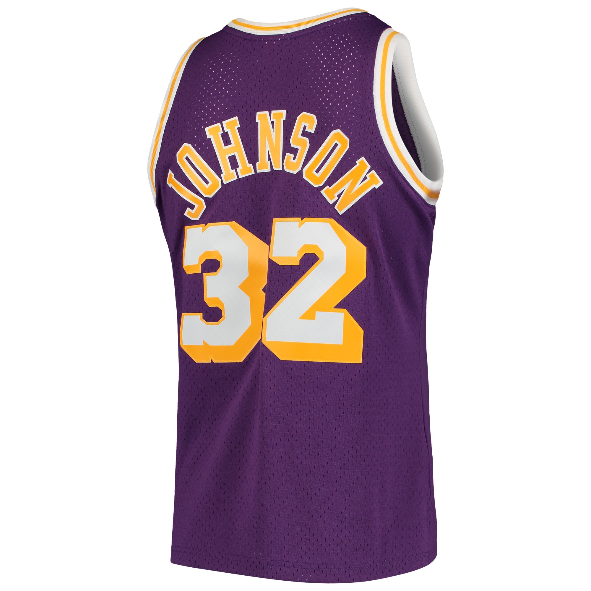 Men's Los Angeles Lakers Magic Johnson Purple 1984/85 Hardwood Classics Swingman Jersey