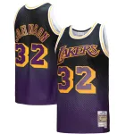 Men's Los Angeles Lakers Magic Johnson Purple/Black 1984/85 Hardwood Classics Fadeaway Swingman Player Jersey