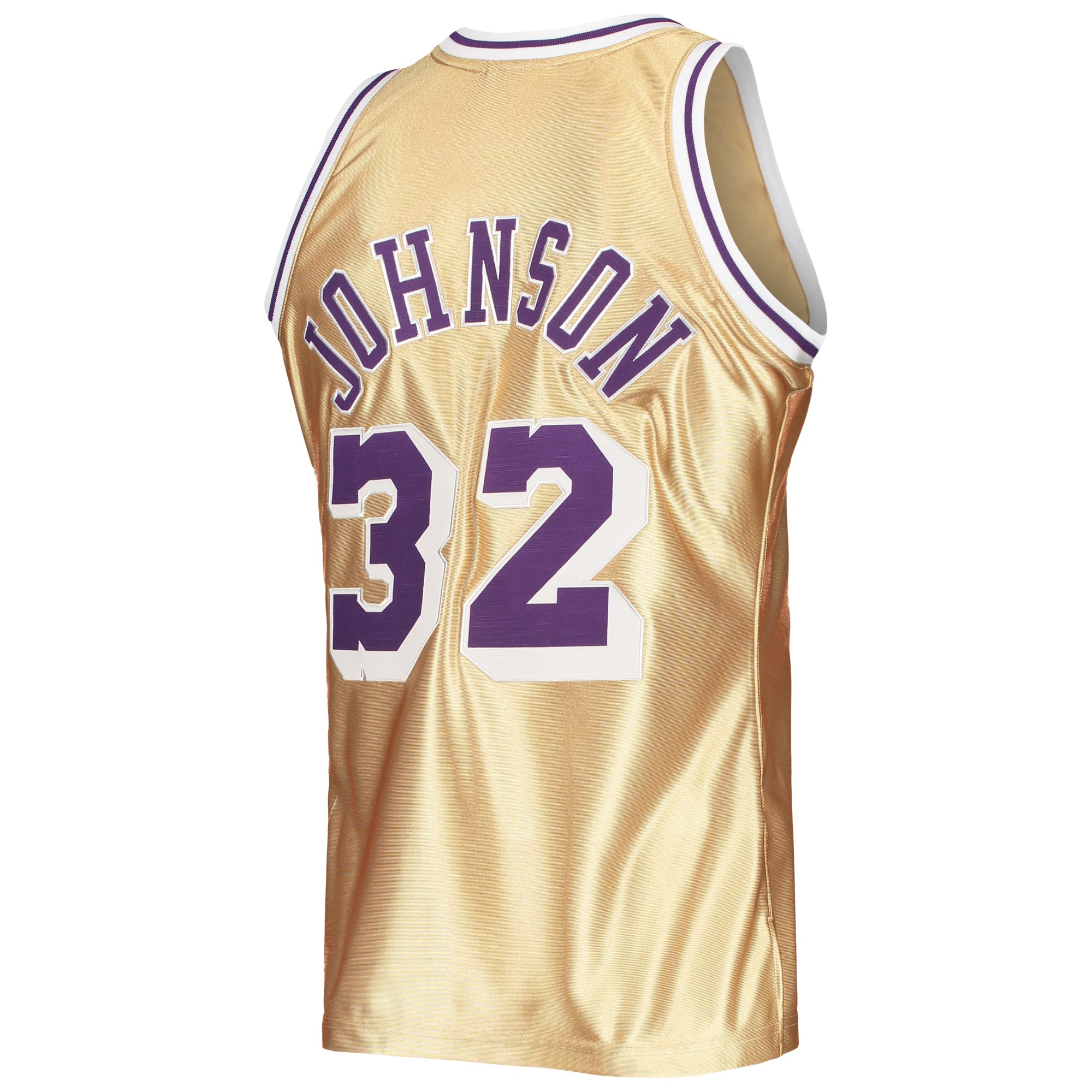 Men's Los Angeles Lakers Magic Johnson Gold 75th Anniversary 1984/85 Hardwood Classics Swingman Jersey