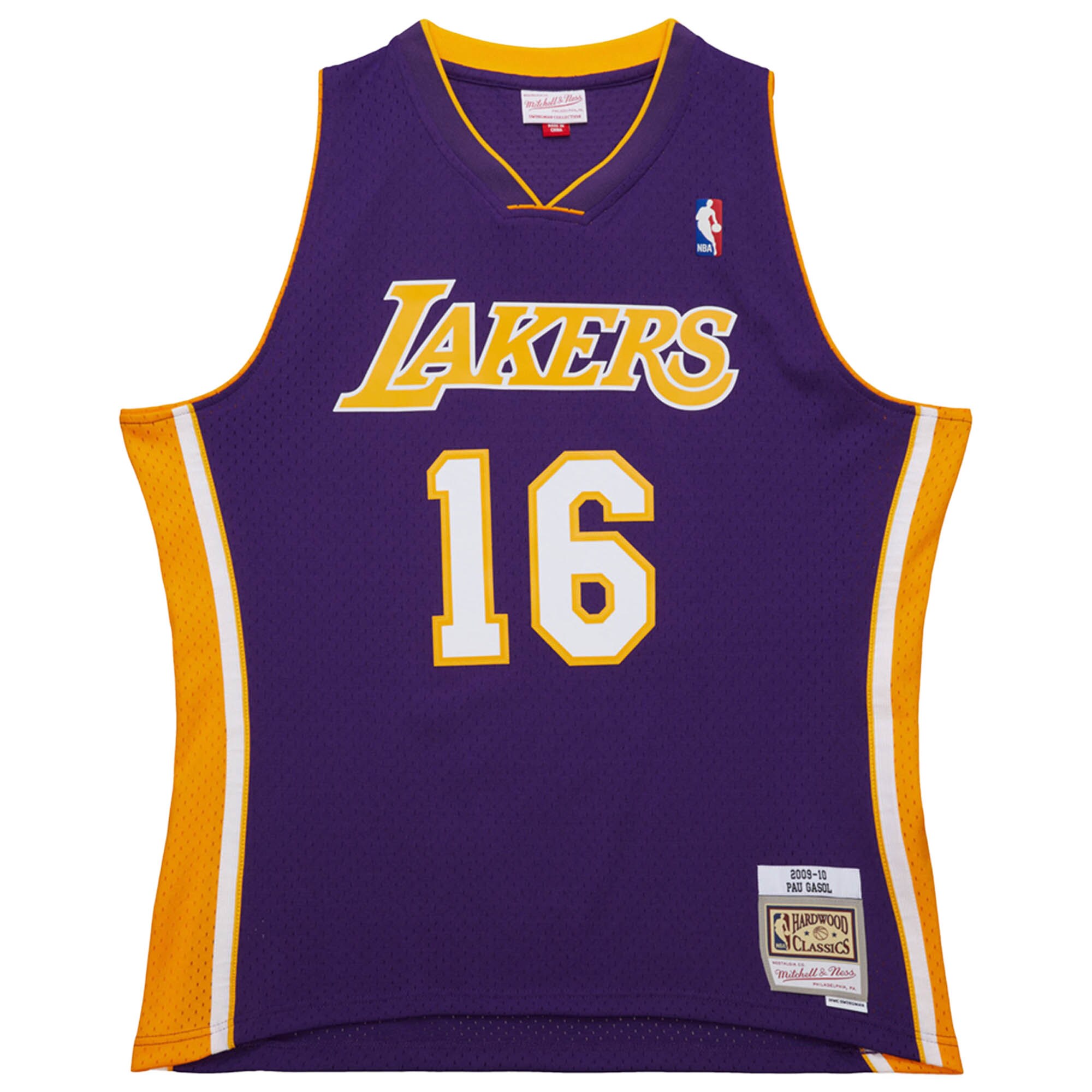 Men's Los Angeles Lakers Pau Gasol Purple 2009/10 Hardwood Classics Swingman Jersey