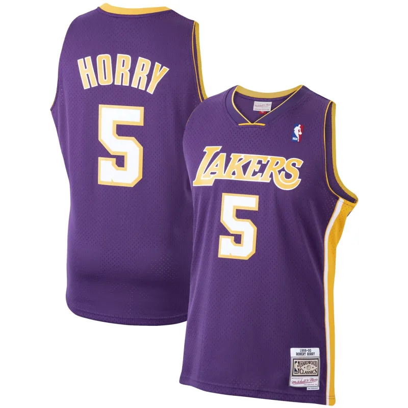 Men's Los Angeles Lakers Robert Horry Purple 1999/00 Hardwood Classics Swingman Jersey