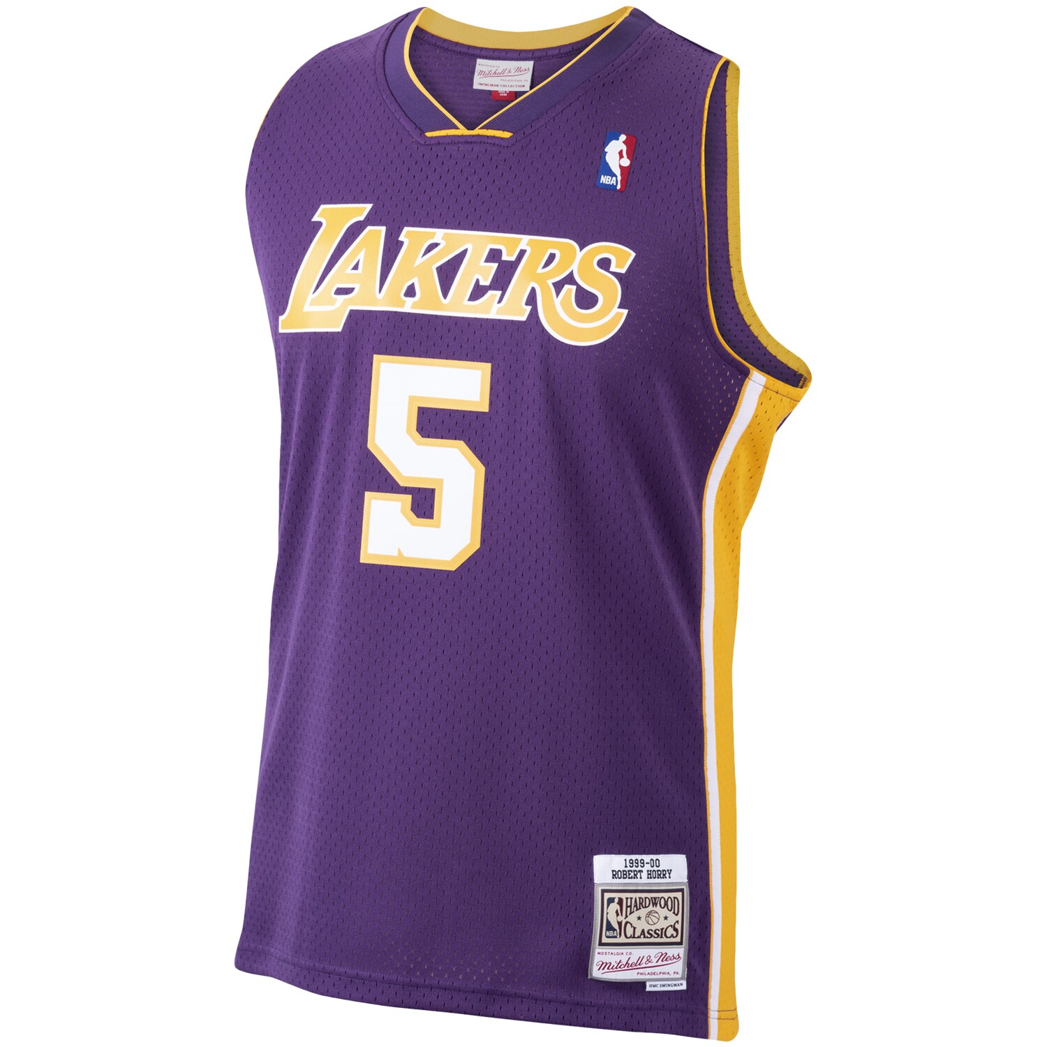 Men's Los Angeles Lakers Robert Horry Purple 1999/00 Hardwood Classics Swingman Jersey
