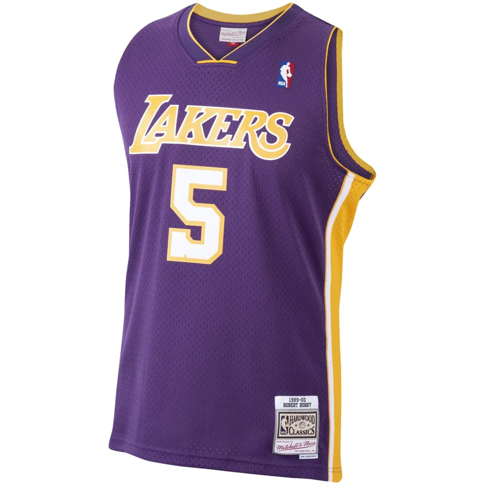 Men's Los Angeles Lakers Robert Horry Purple 1999/00 Hardwood Classics Swingman Jersey