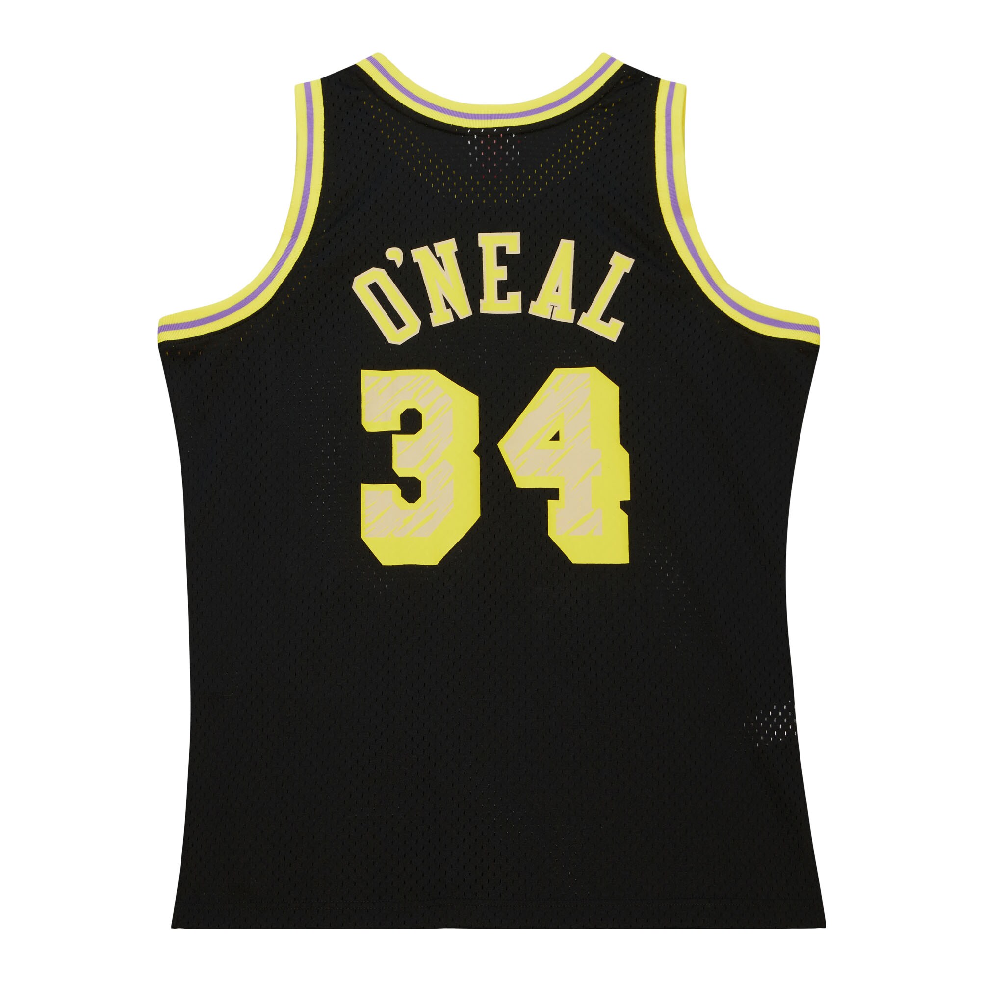 Men's Los Angeles Lakers Shaquille O'Neal Black 1996/97 Swingman Sidewalk Sketch Jersey