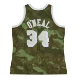 Men's Los Angeles Lakers Shaquille O'Neal Camo Hardwood Classics 1996/97 Ghost Green Swingman Jersey