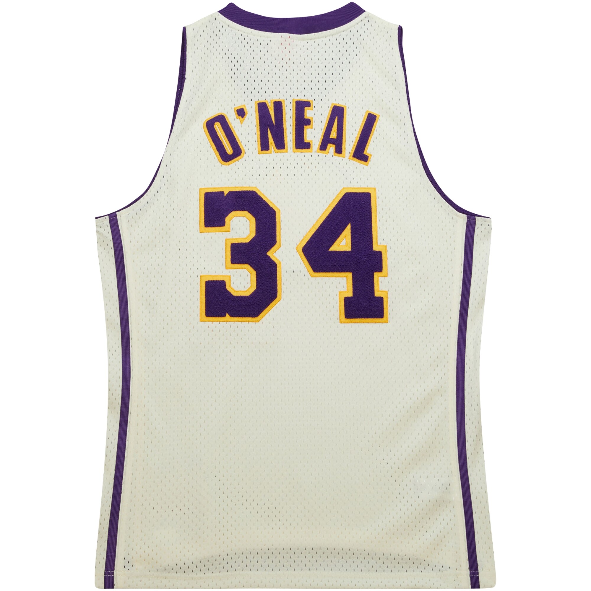 Men's Los Angeles Lakers Shaquille O'Neal Cream Chainstitch Swingman Jersey