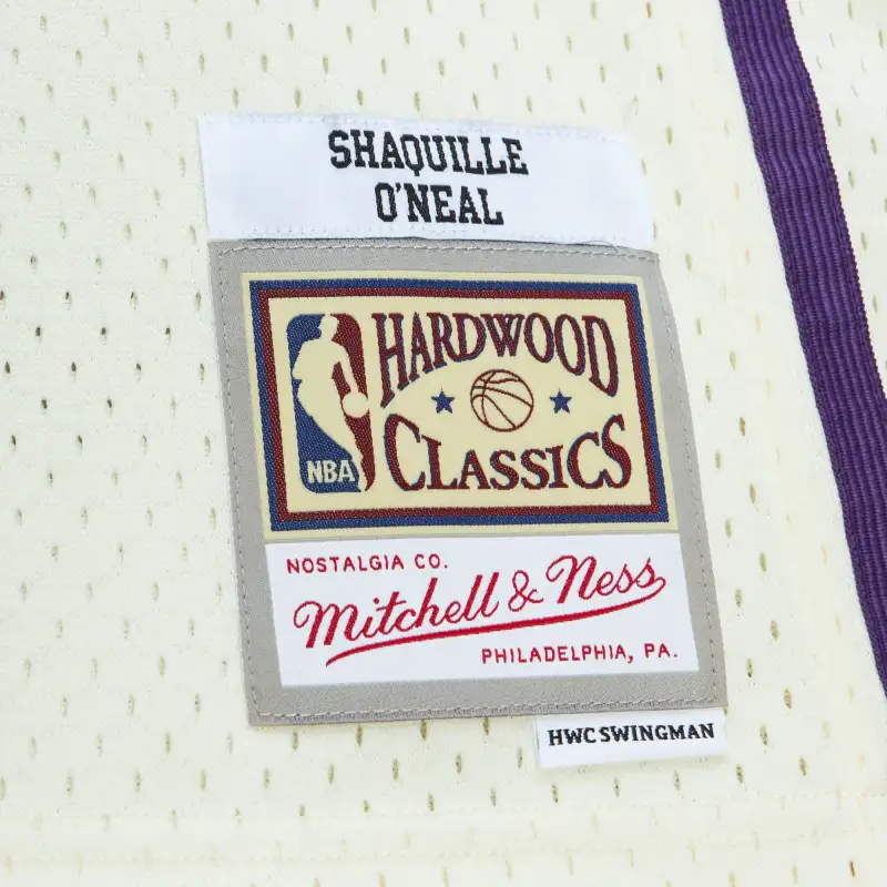 Men's Los Angeles Lakers Shaquille O'Neal Cream Chainstitch Swingman Jersey