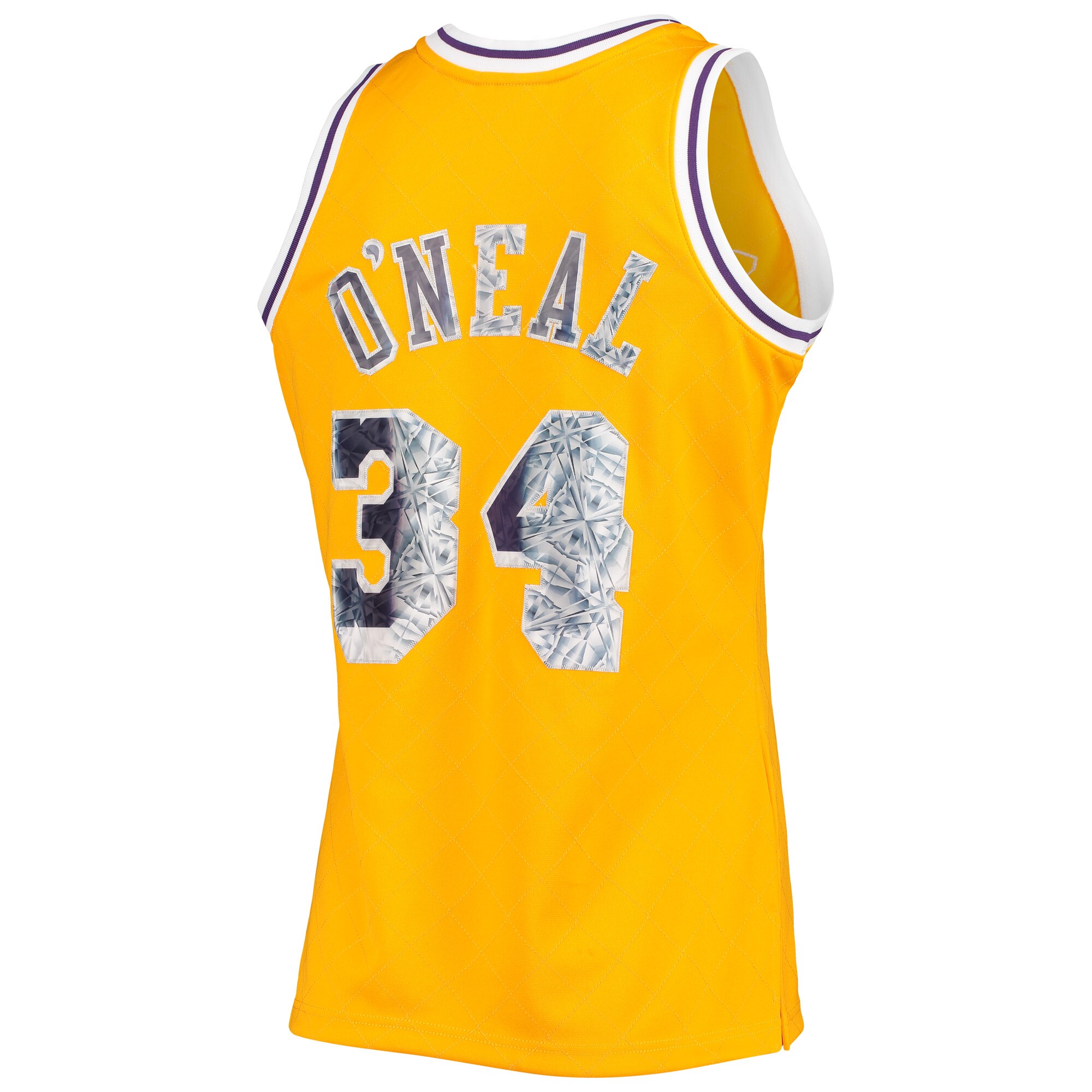 Men's Los Angeles Lakers Shaquille O'Neal Gold 1996-97 Hardwood Classics NBA 75th Anniversary Diamond Swingman Jersey