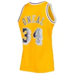 Men's Los Angeles Lakers Shaquille O'Neal Gold 1996-97 Hardwood Classics NBA 75th Anniversary Diamond Swingman Jersey