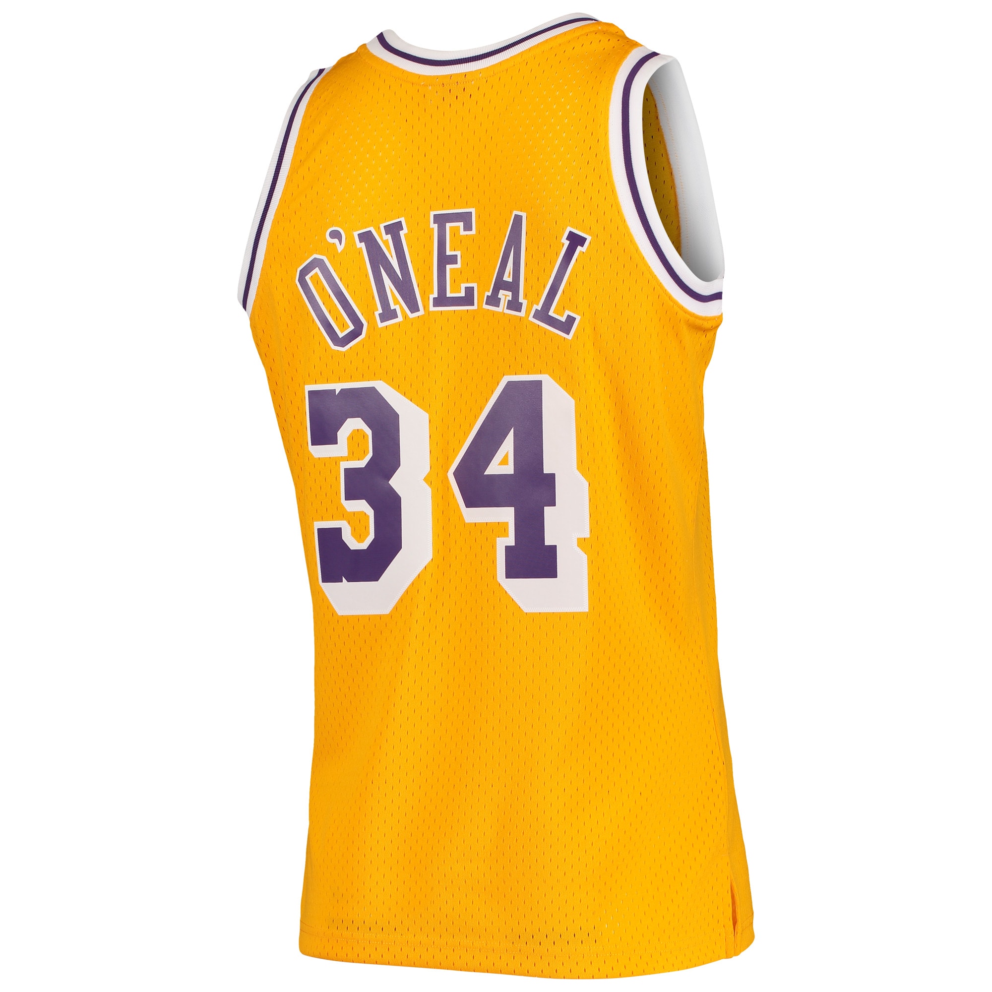 Men's Los Angeles Lakers Shaquille O'Neal Gold 1996/97 Hardwood Classics Swingman Jersey