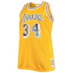 Men's Los Angeles Lakers Shaquille O'Neal Gold Big & Tall 1996-97 NBA 75th Anniversary Diamond Swingman Jersey
