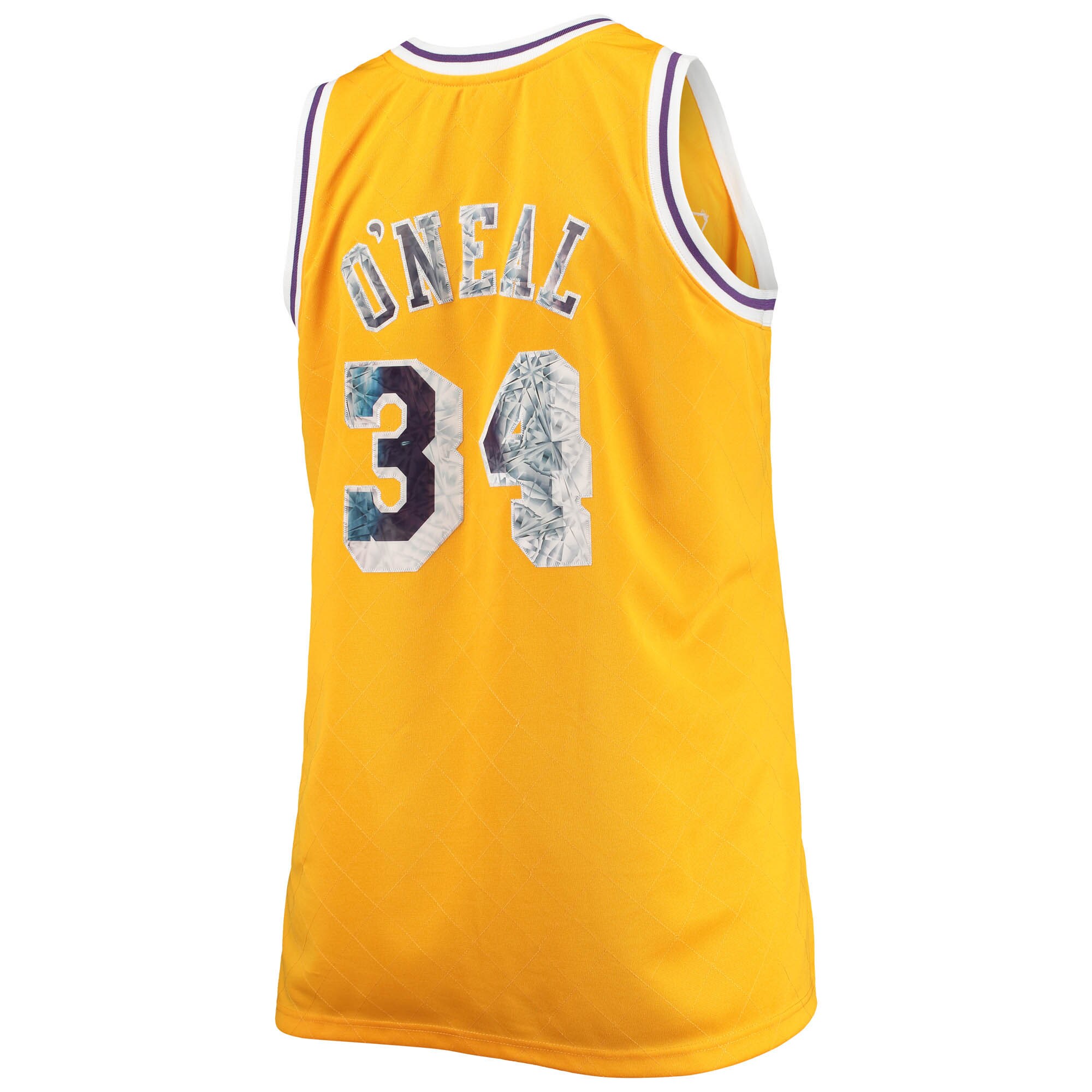 Men's Los Angeles Lakers Shaquille O'Neal Gold Big & Tall 1996-97 NBA 75th Anniversary Diamond Swingman Jersey