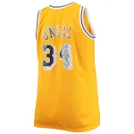 Men's Los Angeles Lakers Shaquille O'Neal Gold Big & Tall 1996-97 NBA 75th Anniversary Diamond Swingman Jersey
