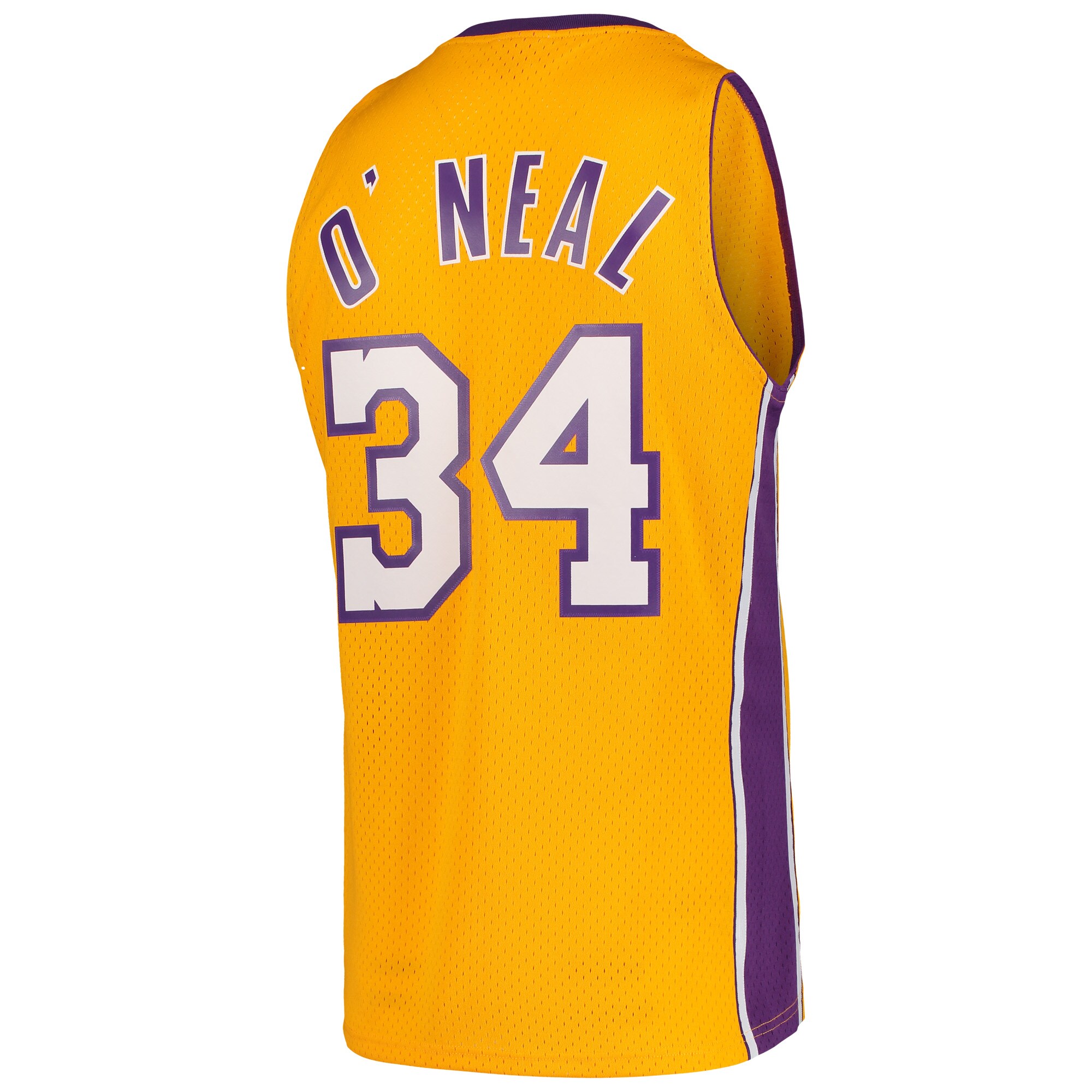 Men's Los Angeles Lakers Shaquille O'Neal Gold Hardwood Classics Swingman Jersey