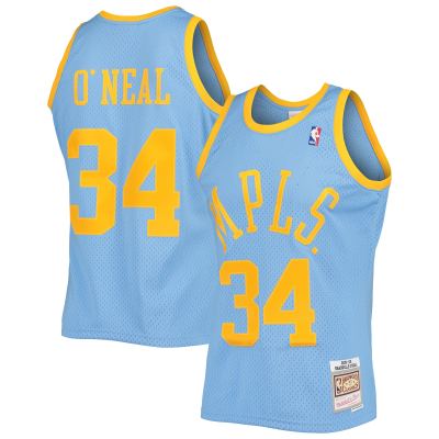 Men's Los Angeles Lakers Shaquille O'Neal Powder Blue 2001/02 Hardwood Classics Swingman Jersey 01