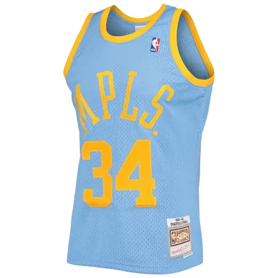 Men's Los Angeles Lakers Shaquille O'Neal Powder Blue 2001/02 Hardwood Classics Swingman Jersey 02