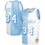 Men's Los Angeles Lakers Shaquille O'Neal Powder Blue/White Big & Tall Hardwood Classics 1996/97 Split Swingman Jersey
