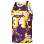 Men's Los Angeles Lakers Shaquille O'Neal Purple 1996/97 Hardwood Classics Marble Swingman Jersey