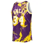 Men's Los Angeles Lakers Shaquille O'Neal Purple 1996/97 Hardwood Classics Marble Swingman Jersey