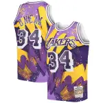 Men's Los Angeles Lakers Shaquille O'Neal Purple Hardwood Classics 1996/97 Hyper Hoops Swingman Jersey