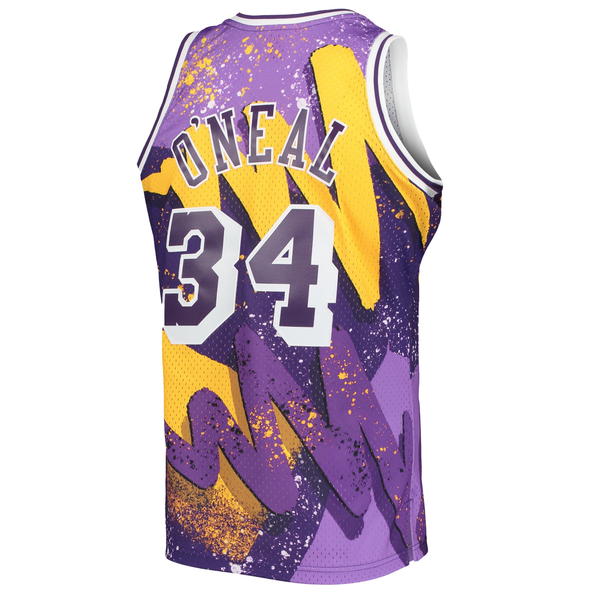 Men's Los Angeles Lakers Shaquille O'Neal Purple Hardwood Classics 1996/97 Hyper Hoops Swingman Jersey