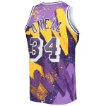 Men's Los Angeles Lakers Shaquille O'Neal Purple Hardwood Classics 1996/97 Hyper Hoops Swingman Jersey