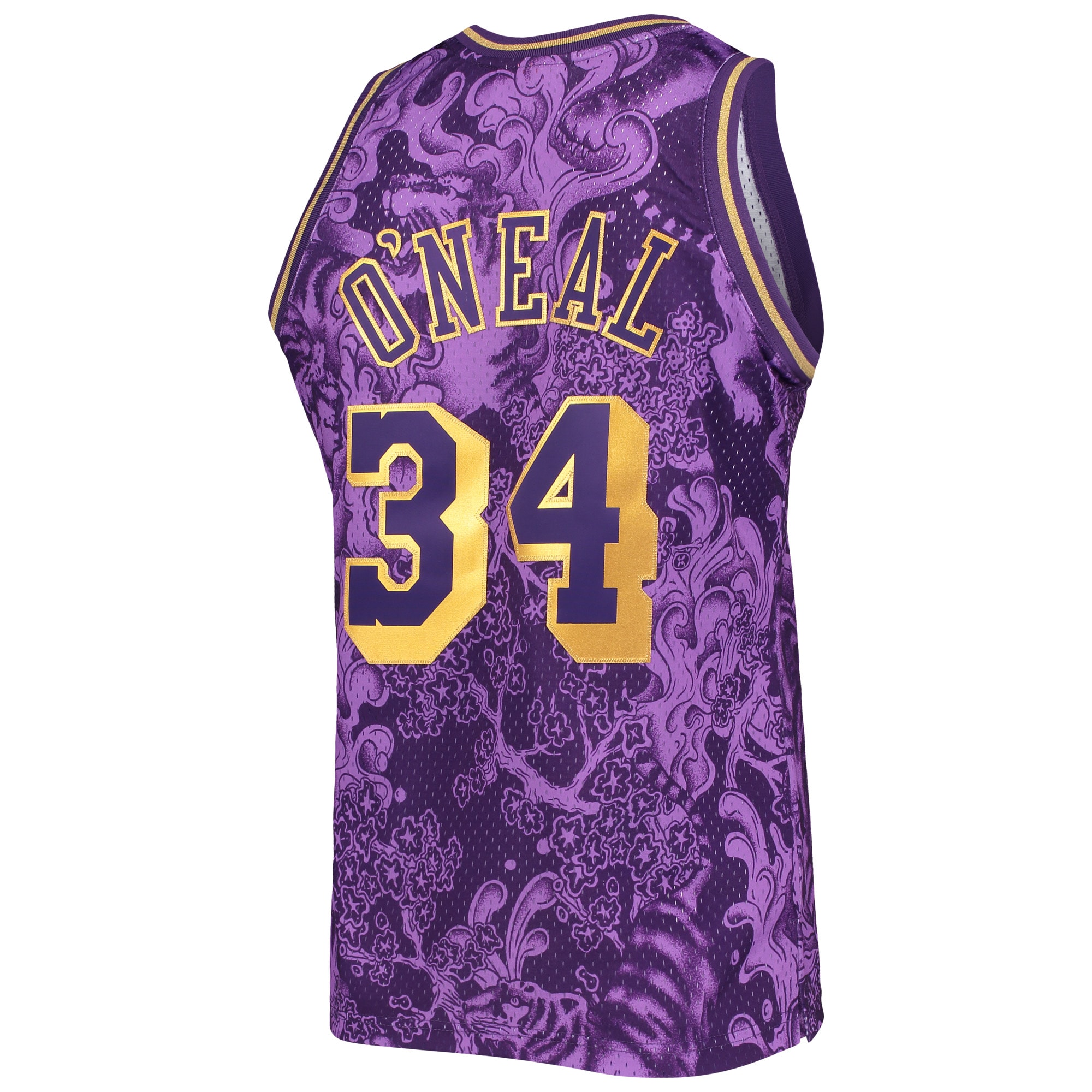 Men's Los Angeles Lakers Shaquille O'Neal Purple Hardwood Classics 1996/97 Lunar New Year Swingman Jersey