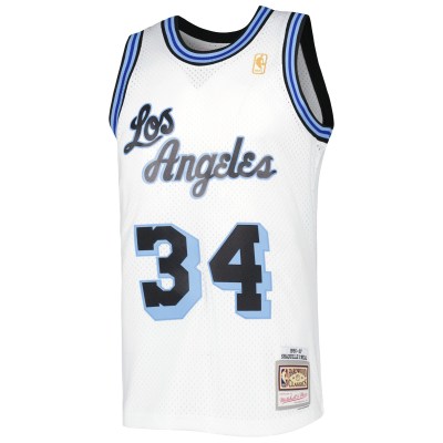 Men's Los Angeles Lakers Shaquille O'Neal White 1996-97 Hardwood Classics Reload 3.0 Swingman Jersey 02