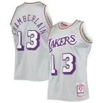 Men's Los Angeles Lakers Wilt Chamberlain Silver 75th Anniversary 1971/72 Hardwood Classics Swingman Jersey