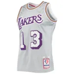 Men's Los Angeles Lakers Wilt Chamberlain Silver 75th Anniversary 1971/72 Hardwood Classics Swingman Jersey