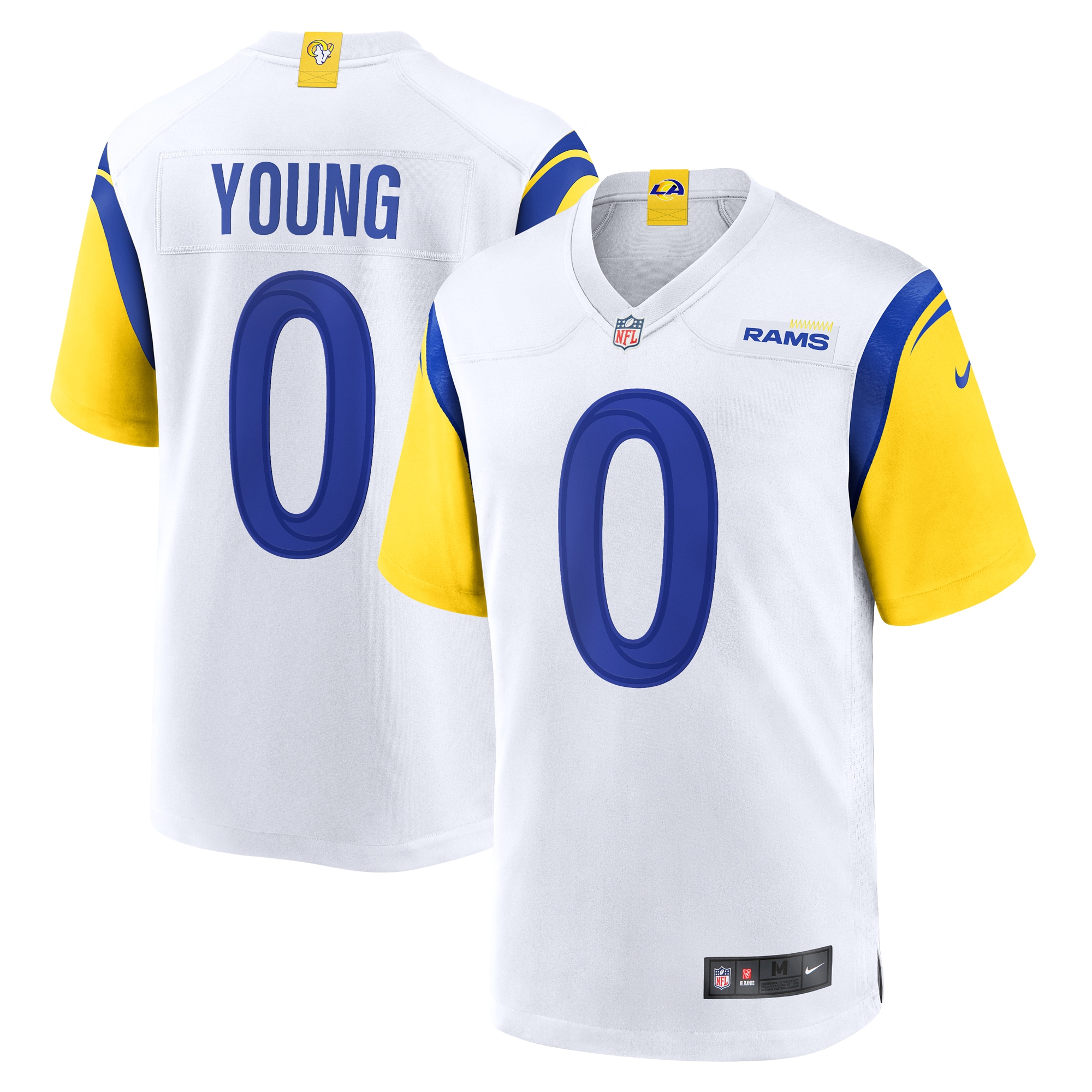 Men's Los Angeles Rams Byron Young  White Team Game Jersey