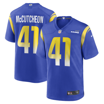 Men's Los Angeles Rams Cameron McCutcheon Royal Game Jersey 01
