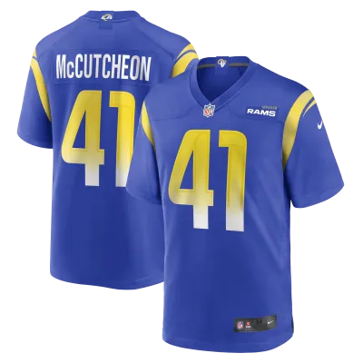 Men's Los Angeles Rams Cameron McCutcheon Royal Game Jersey 01