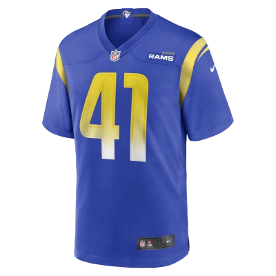 Men's Los Angeles Rams Cameron McCutcheon Royal Game Jersey 02