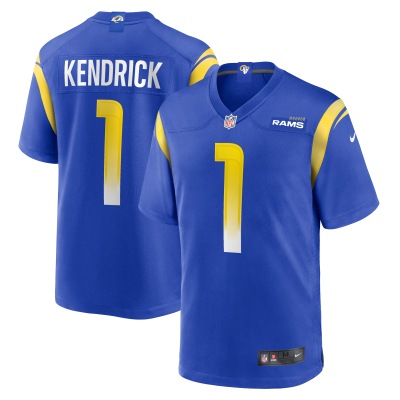 Men's Los Angeles Rams Derion Kendrick Royal Home Game Jersey 01