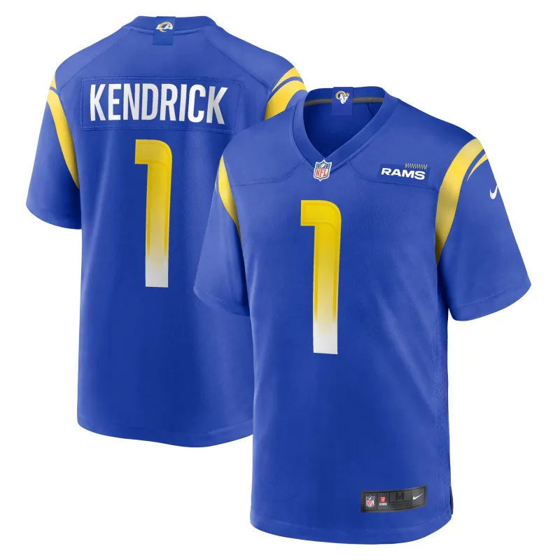 Men's Los Angeles Rams Derion Kendrick Royal Home Game Jersey