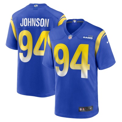 Men's Los Angeles Rams Desjuan Johnson Royal Home Game Jersey 01