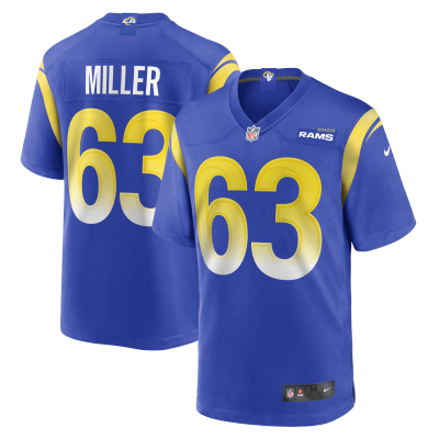 Men's Los Angeles Rams Grant Miller Royal Game Jersey 01