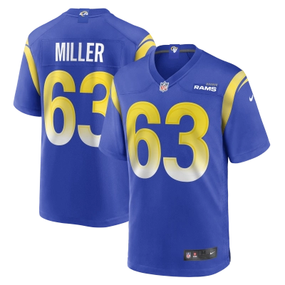 Men's Los Angeles Rams Grant Miller Royal Game Jersey 01