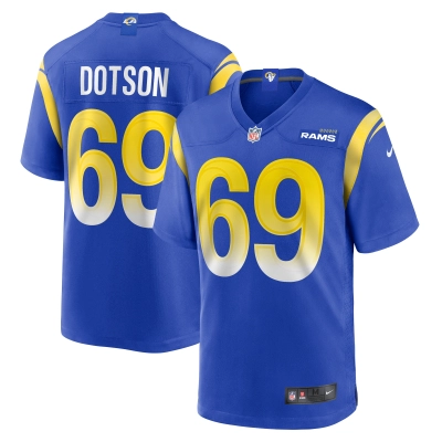 Men's Los Angeles Rams Kevin Dotson  Royal Game Jersey 01