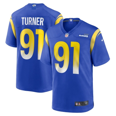 Men's Los Angeles Rams Kobie Turner Royal Home Game Jersey 01