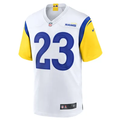 Men's Los Angeles Rams Kyren Williams  White Game Jersey 02