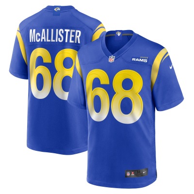 Men's Los Angeles Rams Mike McAllister Royal Home Game Jersey 01