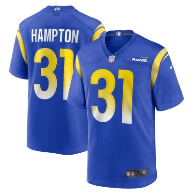 Men's Los Angeles Rams Nick Hampton Royal Home Game Jersey 01